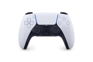 Control inalámbrico PlayStation DualSense blanco, vista frontal