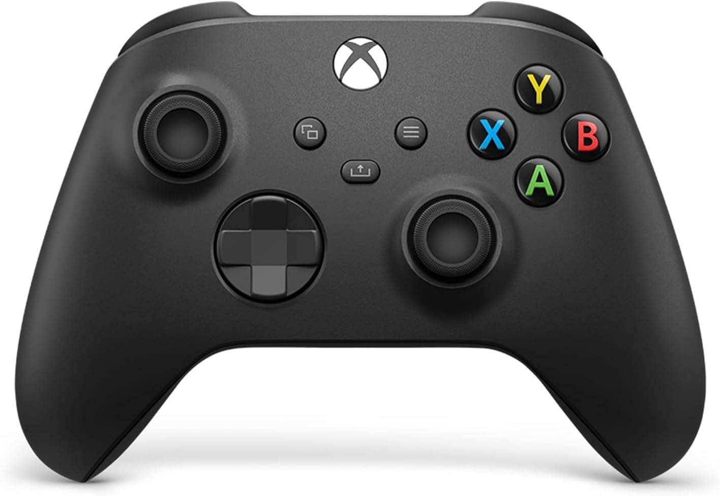 Control inalámbrico Xbox Carbon Black, vista frontal