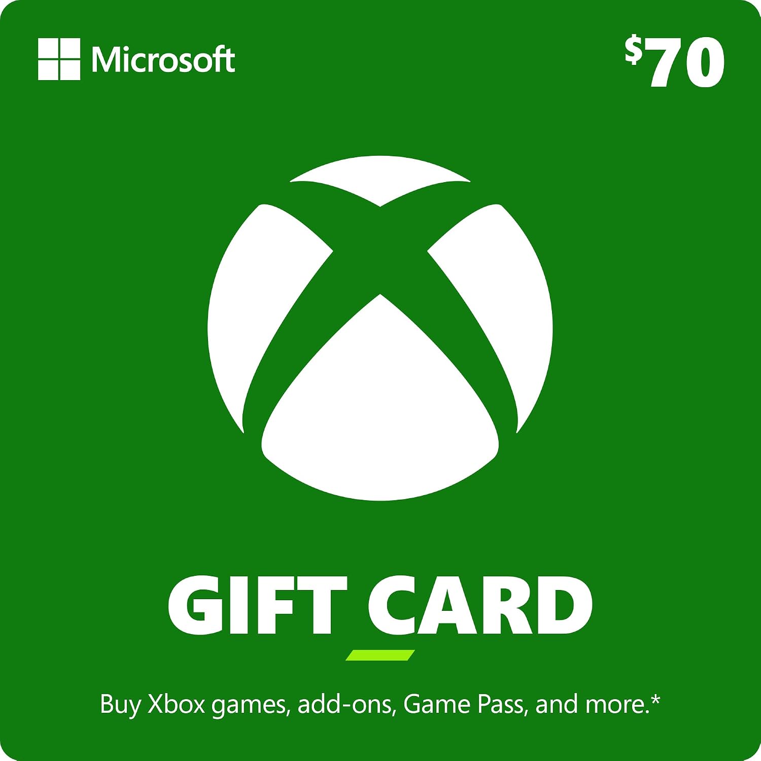 Xbox Gift Card $70 USD · Estados Unidos · Código digital